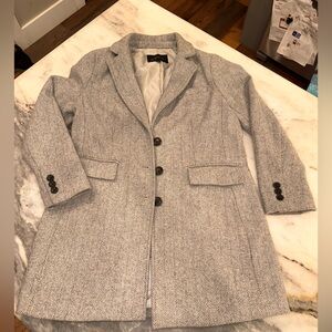 EUC Banana Republic Size Small‎ Petite Women's Gray Herringbone Long Jacket Coat